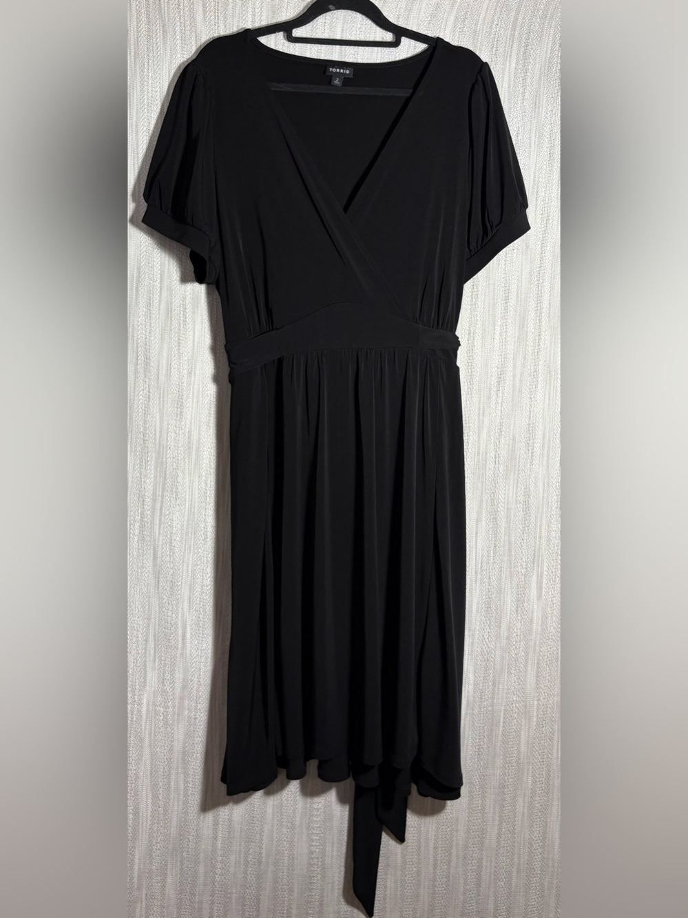 Torrid black faux wrap dress size 2